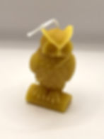 Owl-shaped beeswax candle