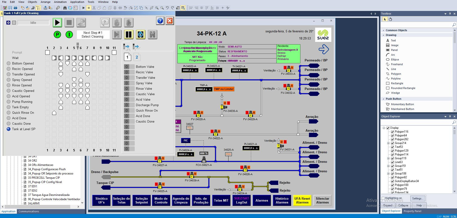 Print da tela do software mostrando a IHM.