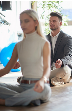 Mindful Company and Business Employees Team and Executives Meditation