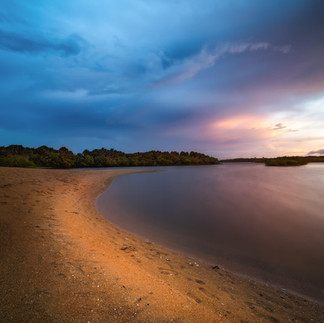 Wide angle long exposure river bank.