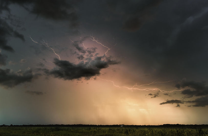 Florida landscape pictures. Lightning and storms over the farms in St Augustine.