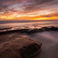 Coastal landscape photography workshop in Marineland Florida. Long exposure seascapes on the coquina rocks during sunrise.