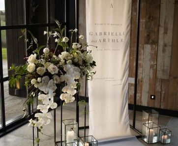 Leinen Stoffbanner als willkomesnschild