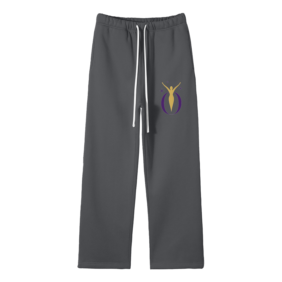 Thumbnail: Unisex Solid Color Fleece Straight Leg Pants