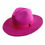 Thumbnail: Wide Brim Premium Wool Red Bottom Fedora - Fuschia