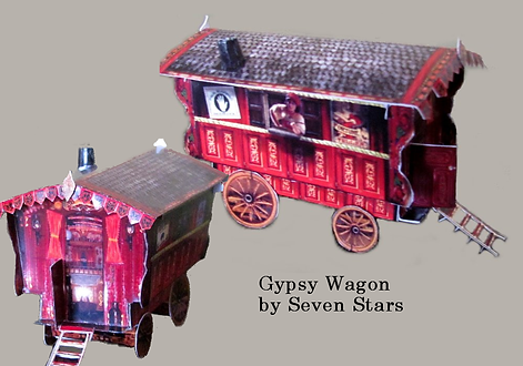 Gypsy Fortune Teller Wagon DIY Foldable Paper Craft