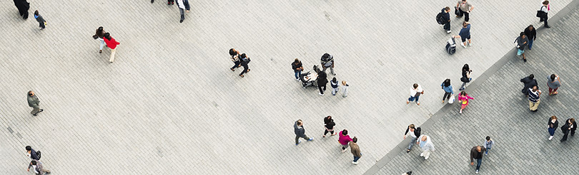 Fodgængere fra en Ariel View