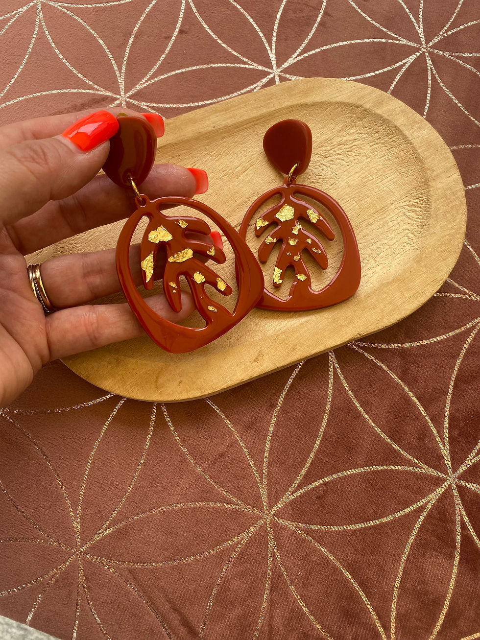 Boucles d'oreilles Mia-Maria en résine écaille