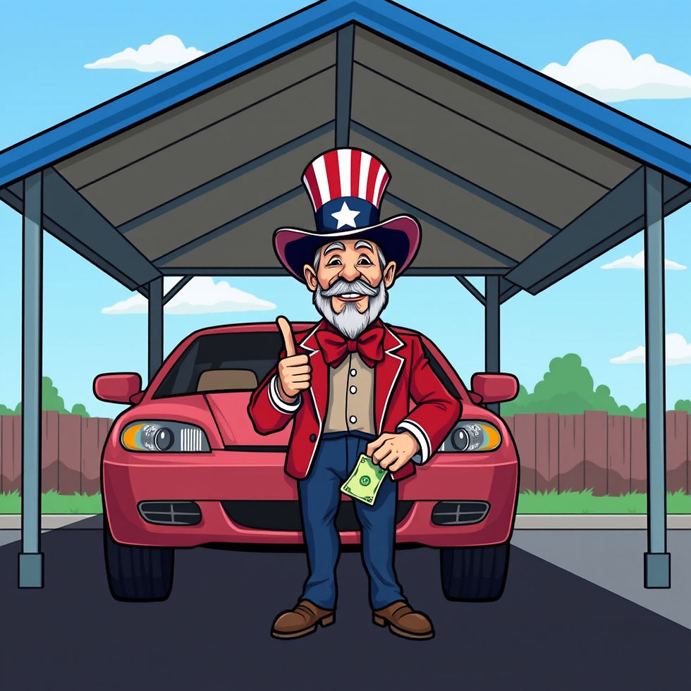 El Paso Carport Uncle Sam Under a metal carport Tax Deductible.
