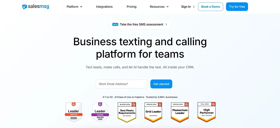 Home page of Salesmsg