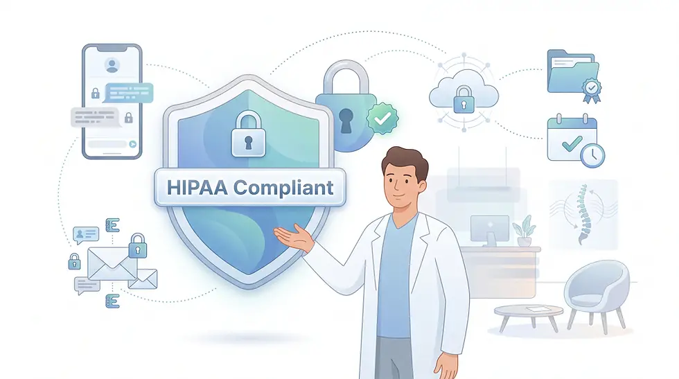 HIPAA compliant texting badge for chiropractic patient communication