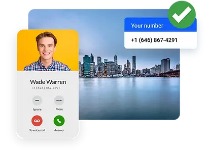 Visual of a mobile call screen with the local area code