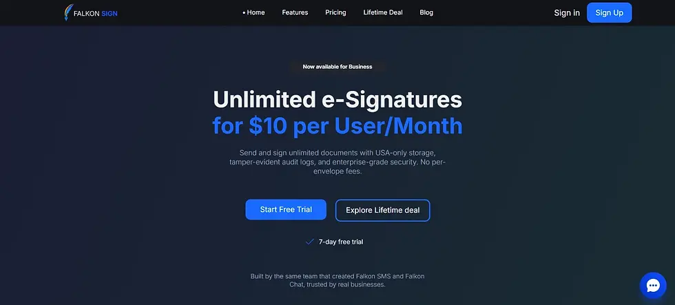 Home page of FalkonSign