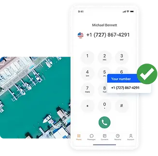 Mobile phone screen showing the local area code number ready for SMS activation