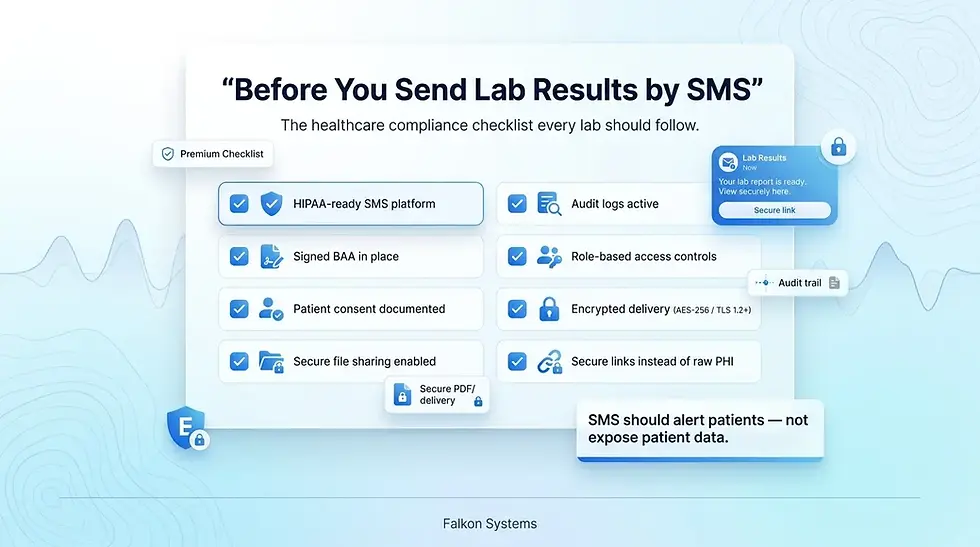 Ten point compliance checklist for SMS lab result notifications