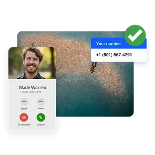 Visual of a mobile call screen with the local area code