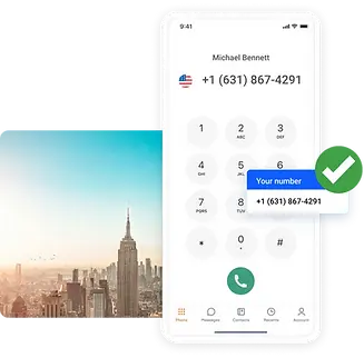 Mobile phone screen showing the local area code number ready for SMS activation