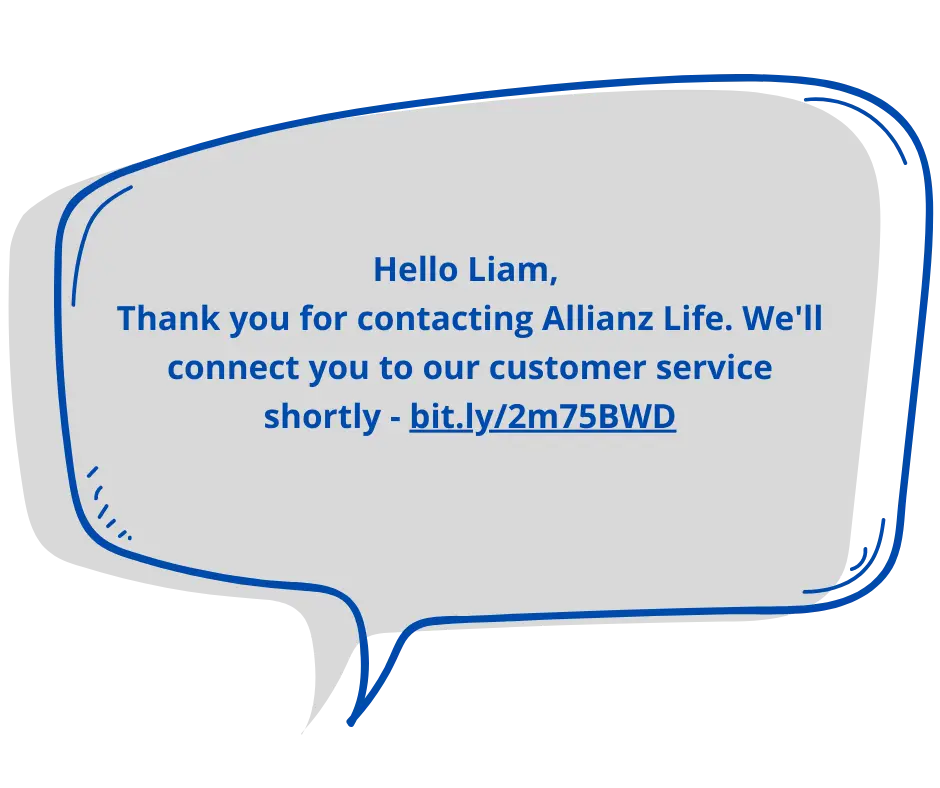 Insurance customer service follow up SMS