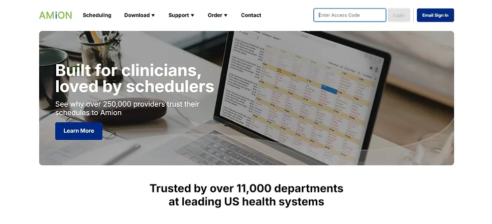 Home page of Amion