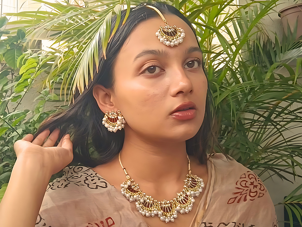 Thumbnail: Necklace, Earring and Headpiece Set
