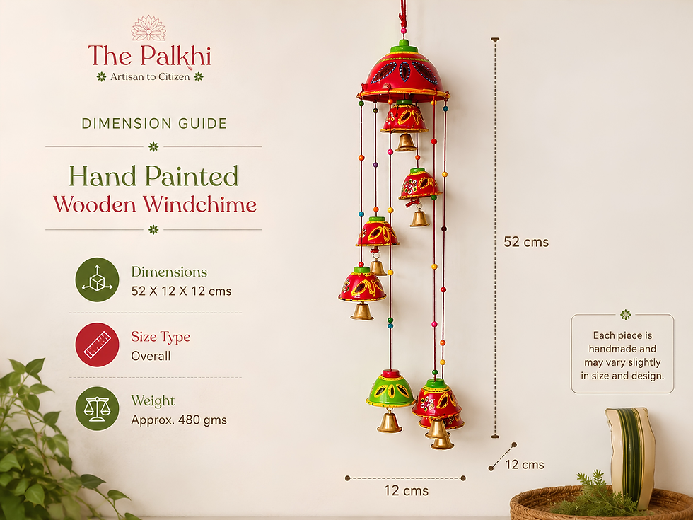 Thumbnail: Hand Painted Wooden Windchime Hanging
