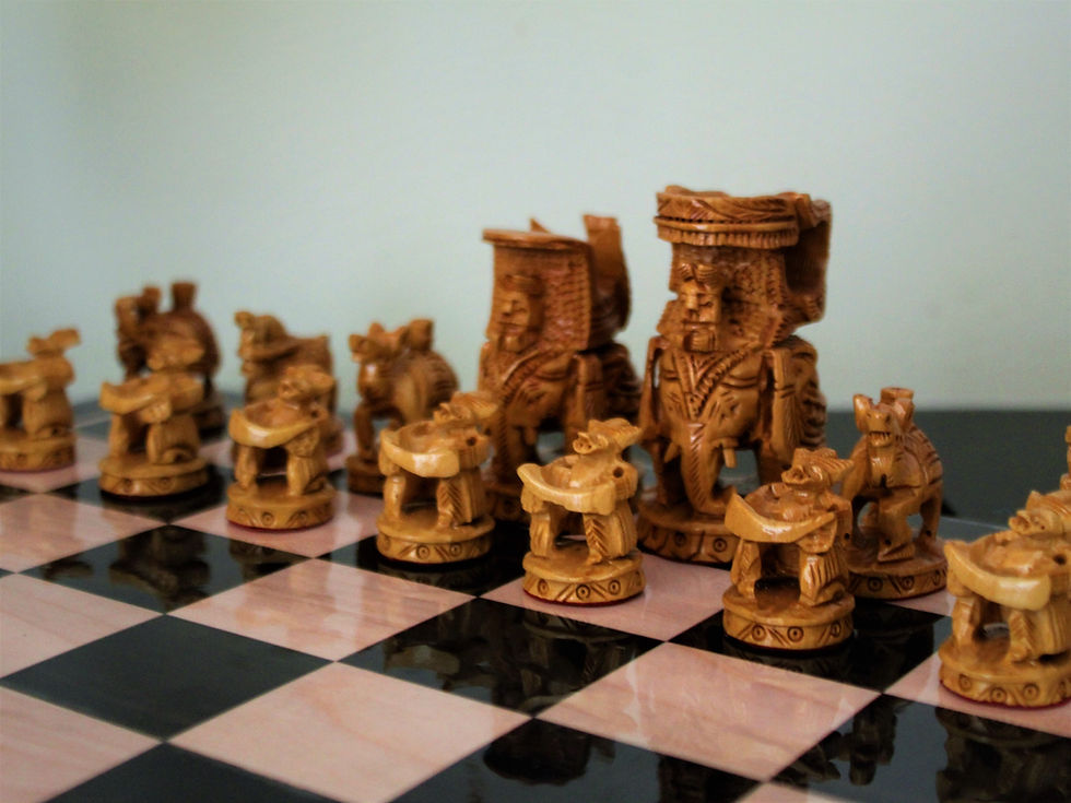 Thumbnail: Hand Carved Chess Set with Velvet Box