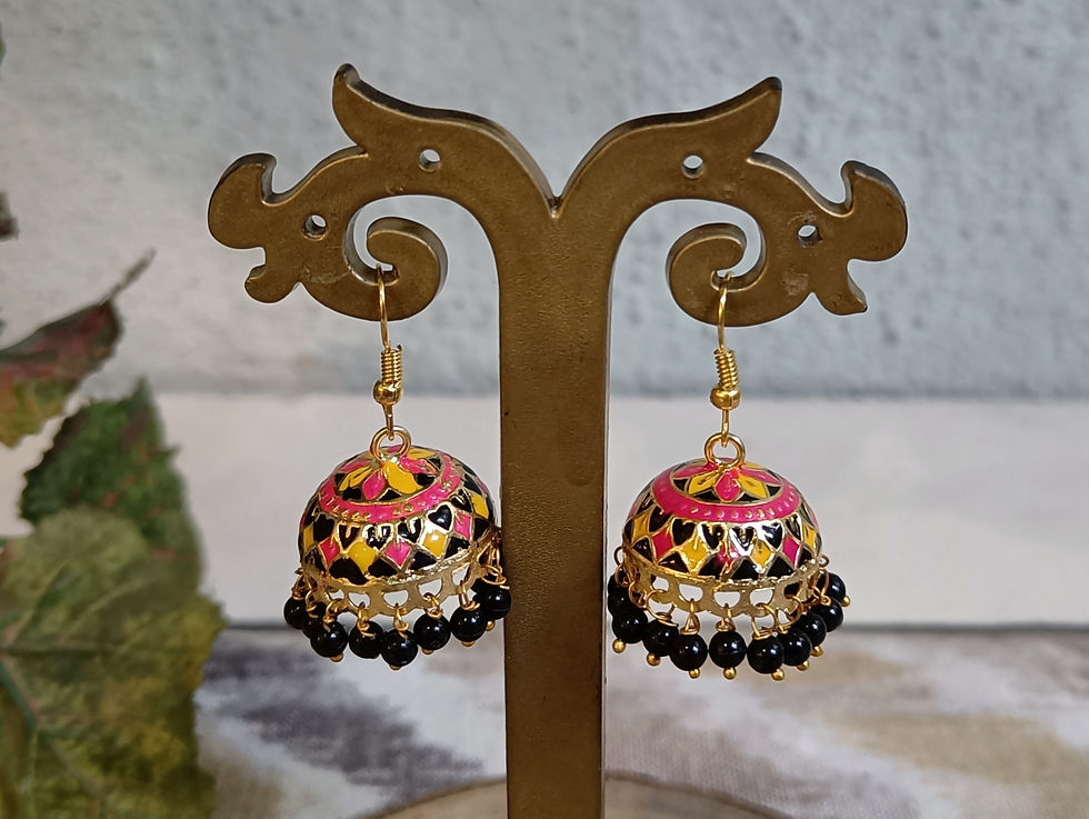 Hand Made Meenakari Zhumka Earrings