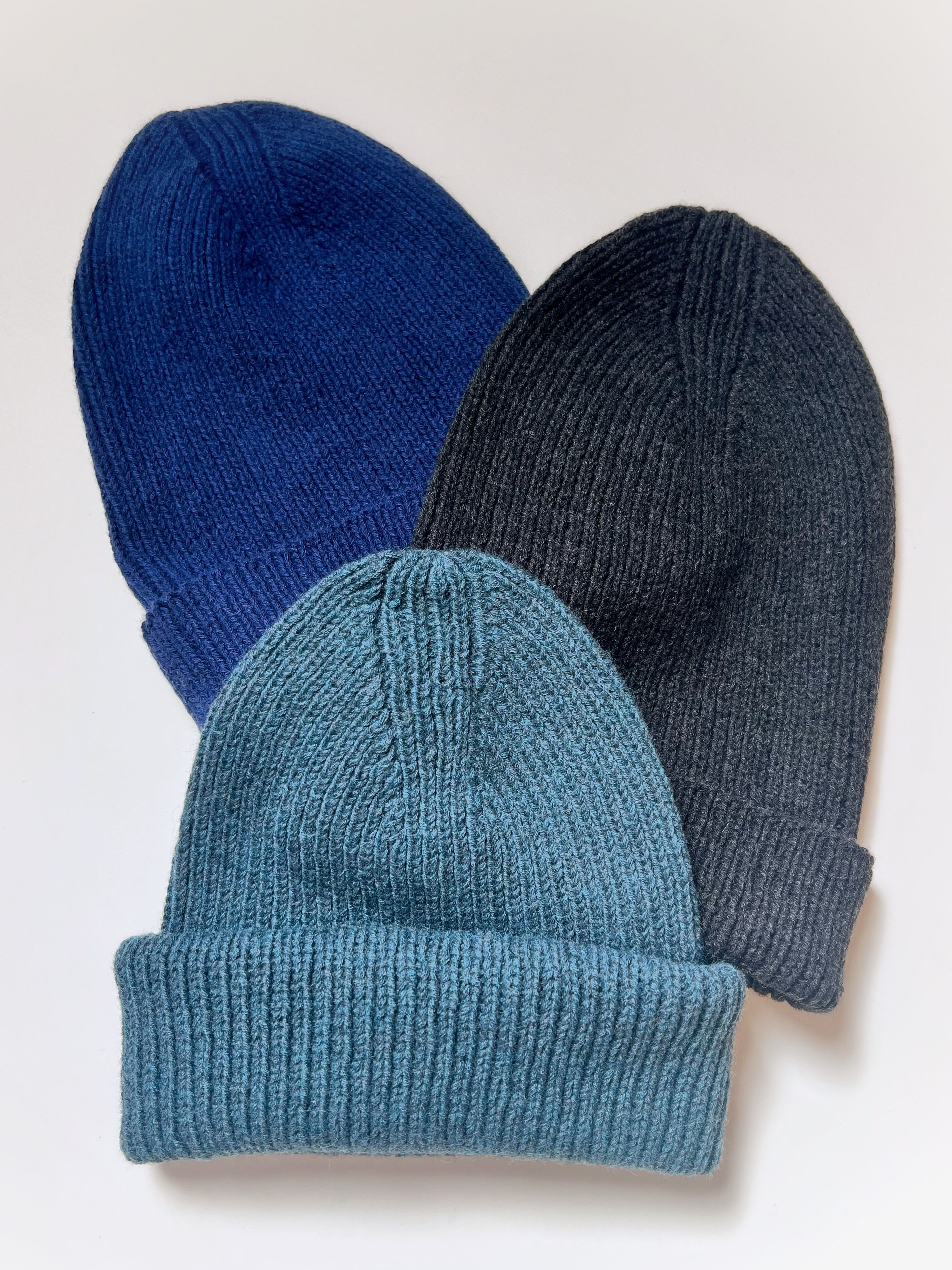 merino handknit rib hat