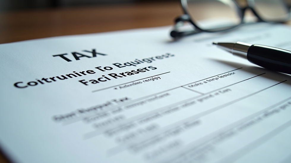 Close-up view of a legal document with tax-related information