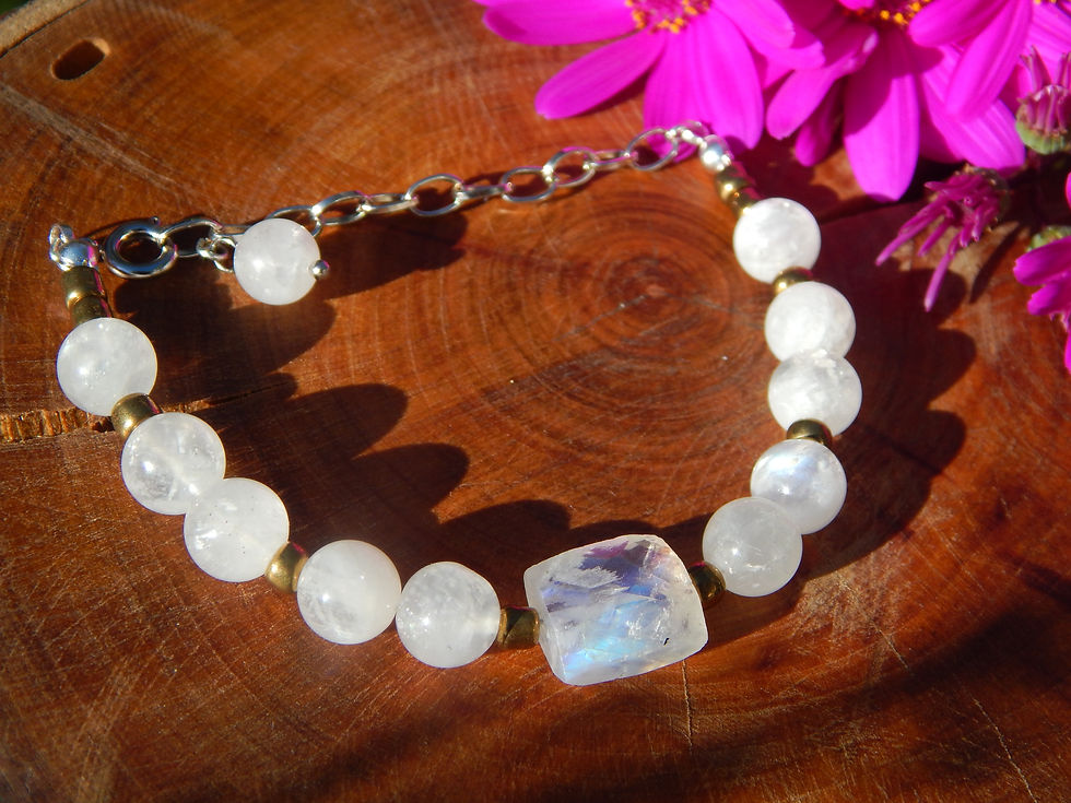 Thumbnail: Rainbow Moonstone Bracelet - Crown Chakra