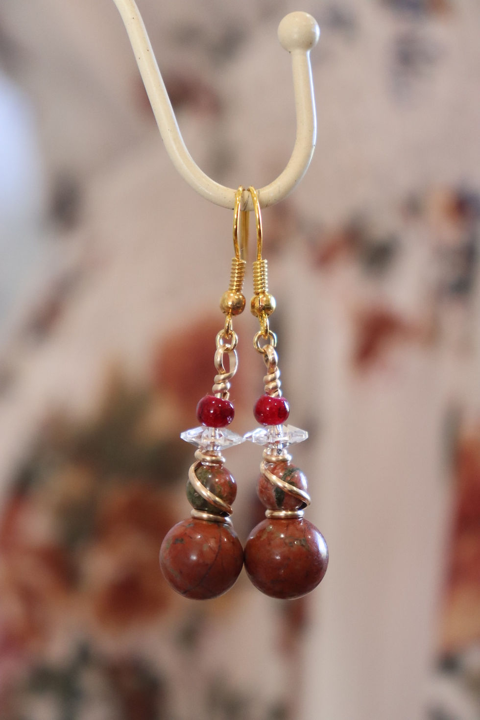 Thumbnail: Unakite Pendant and Earring Set in 12k Gold-Fill