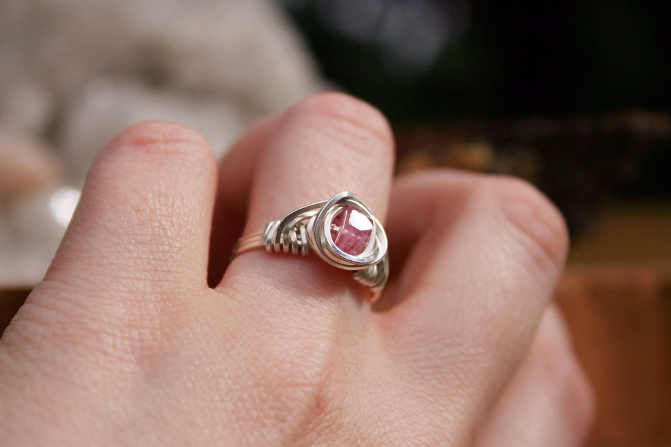 Thumbnail: Faceted Pink Tourmaline Ring in .925 Sterling Silver