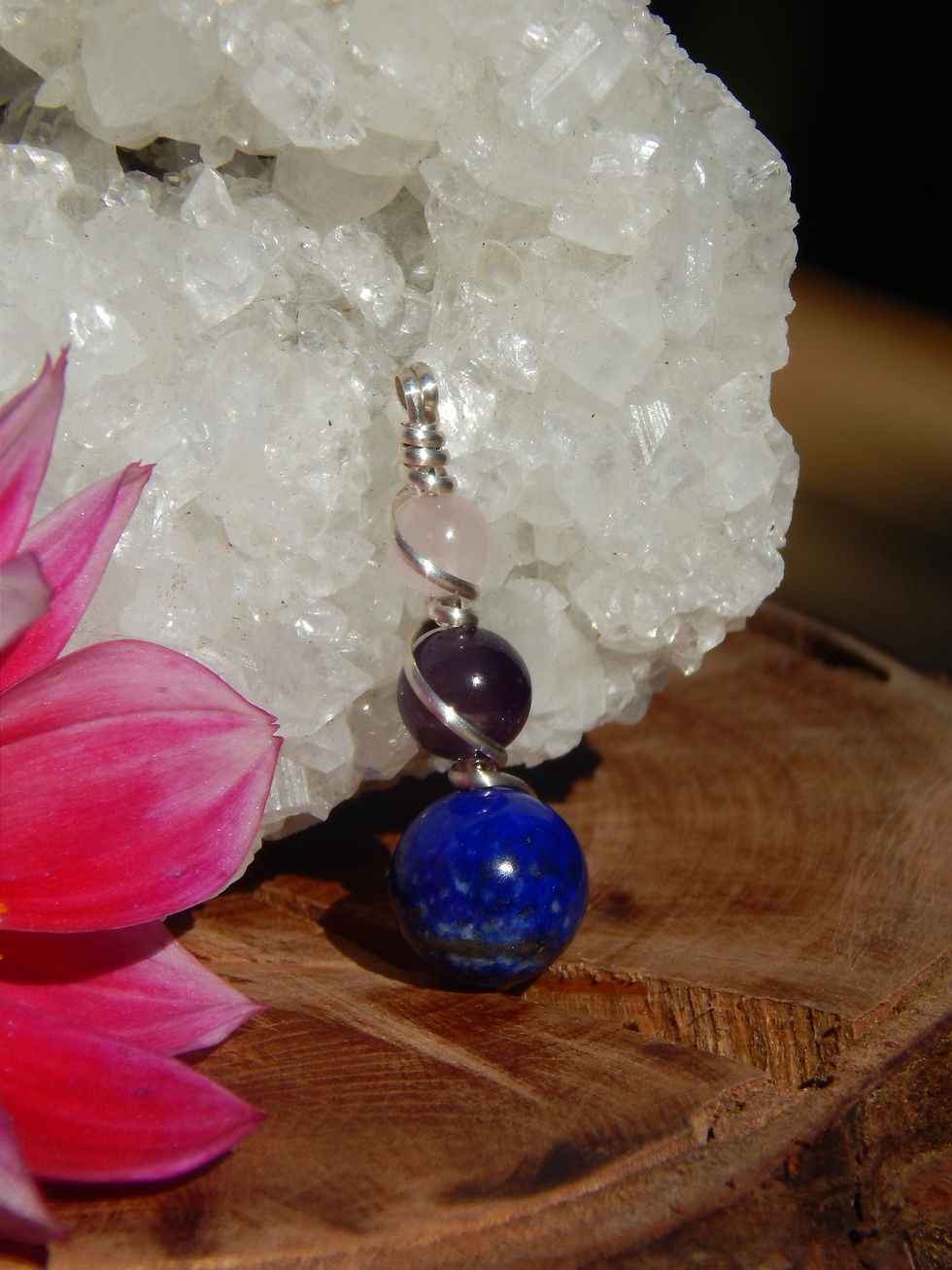 Lapis Lazuli, Amethyst, and Rose Quartz in Sterling Silver