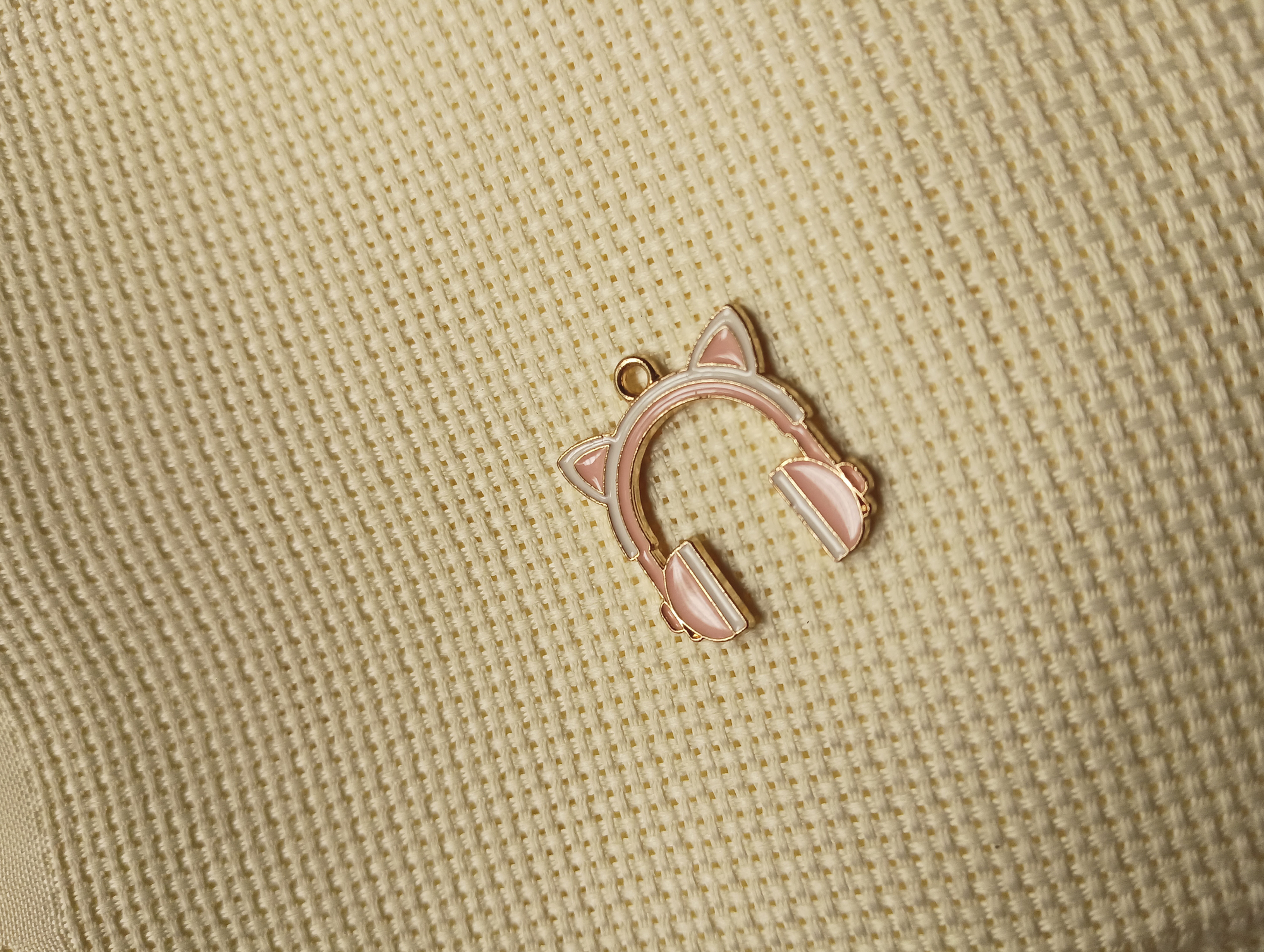 Cat Ear Headphones Enamel Charm