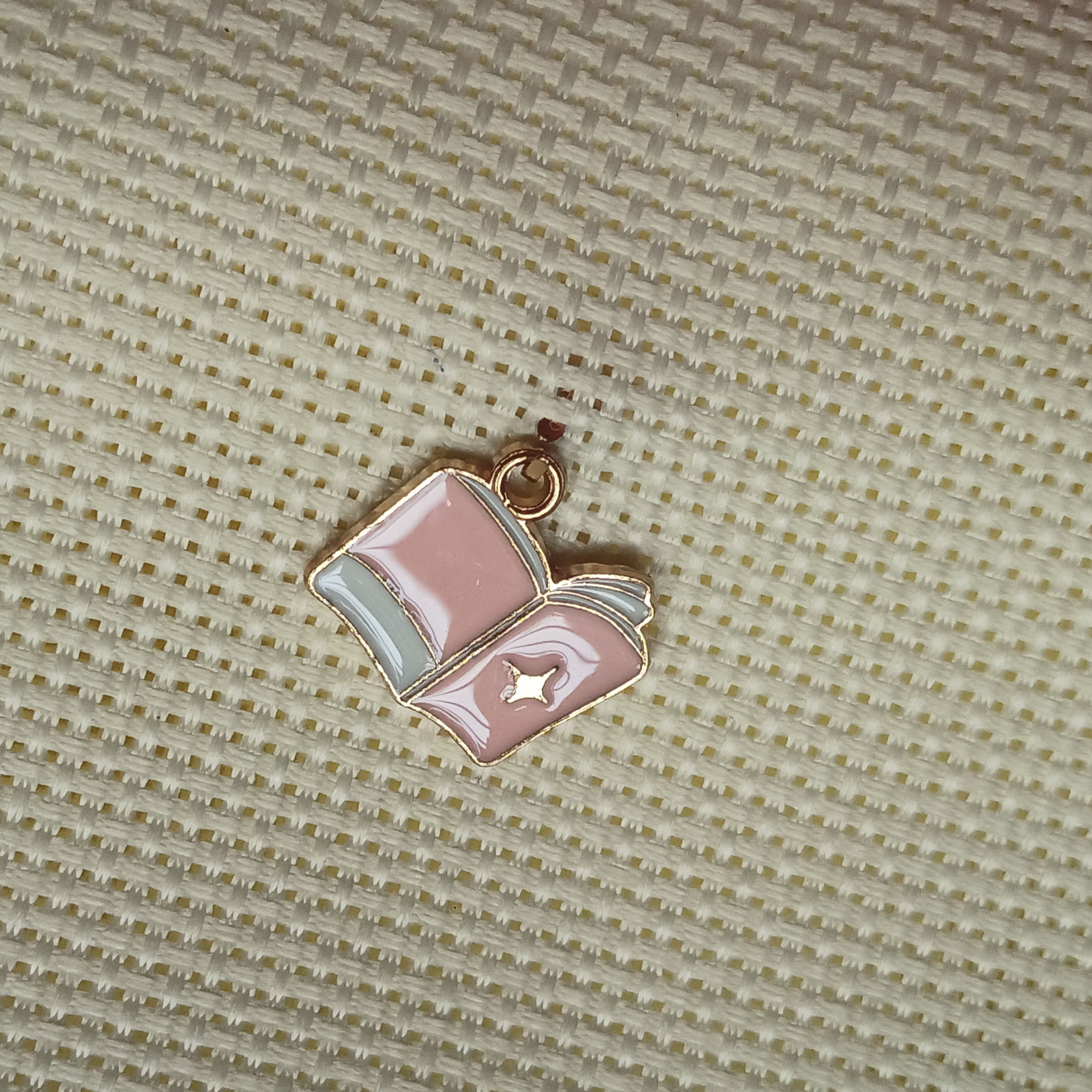 Open Book Enamel Charm in the varients Pink