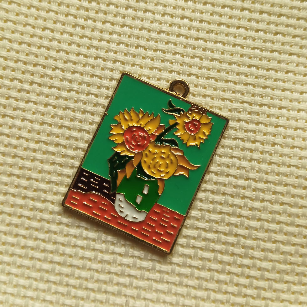 Sunflowers by Van Gogh Inspired Enamel Charm