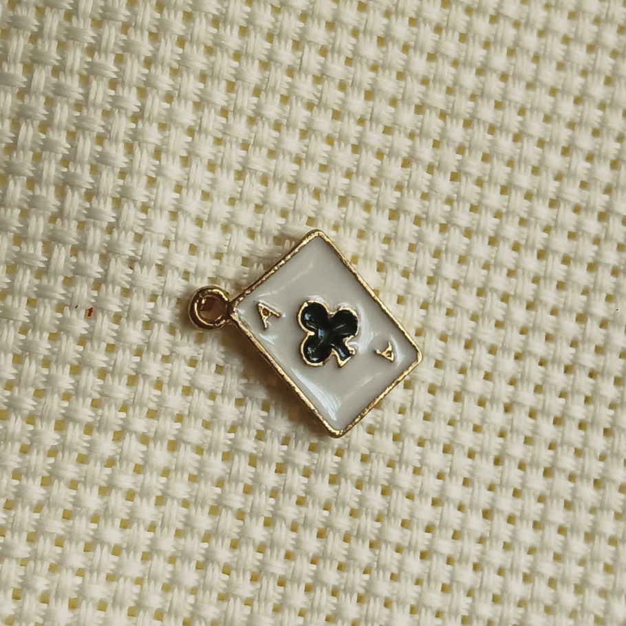 Playing Cards Ace Card Enamel Charms in the varient Ace of Clubs