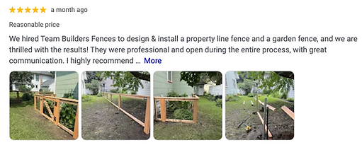 Customer testimonial about vinyl fencing by TEAM Builders in Waterloo, Iowa