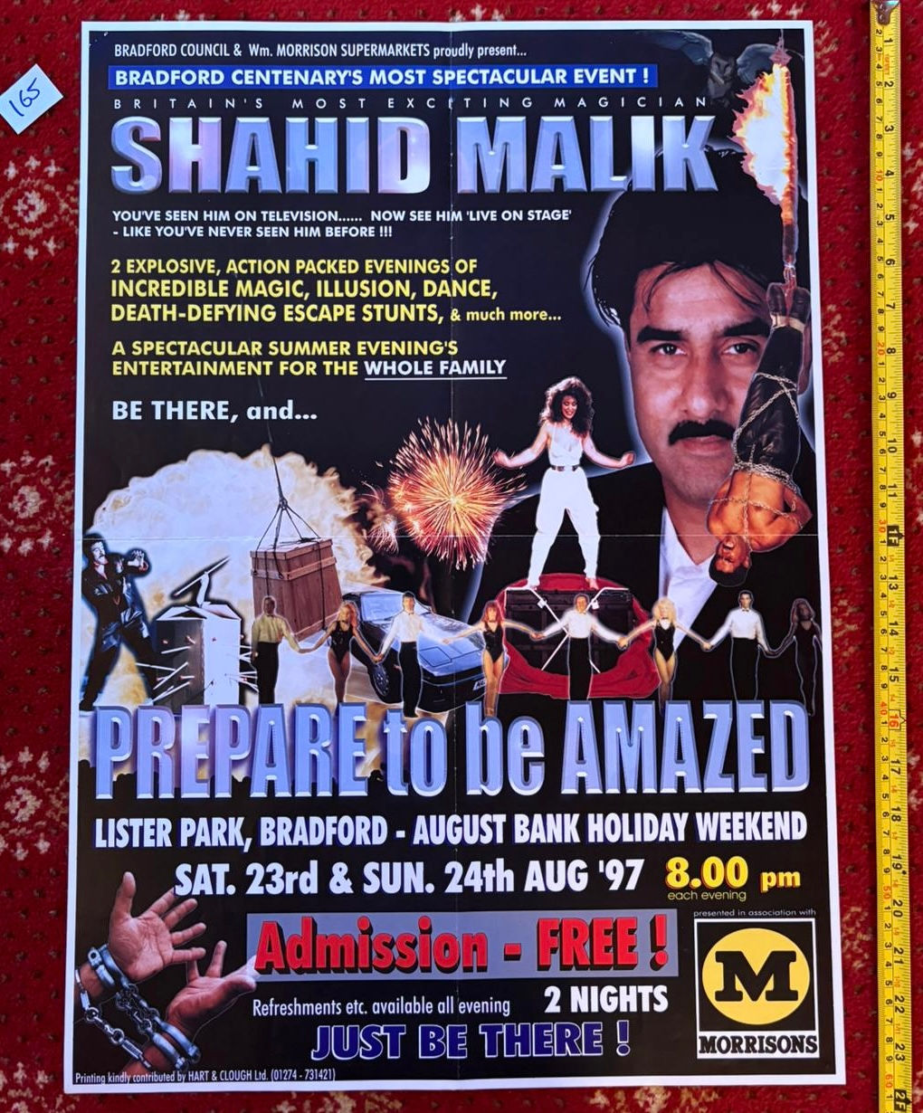 Shahid Malik - Escapology Magic Show, Lister Park Bradford Poster