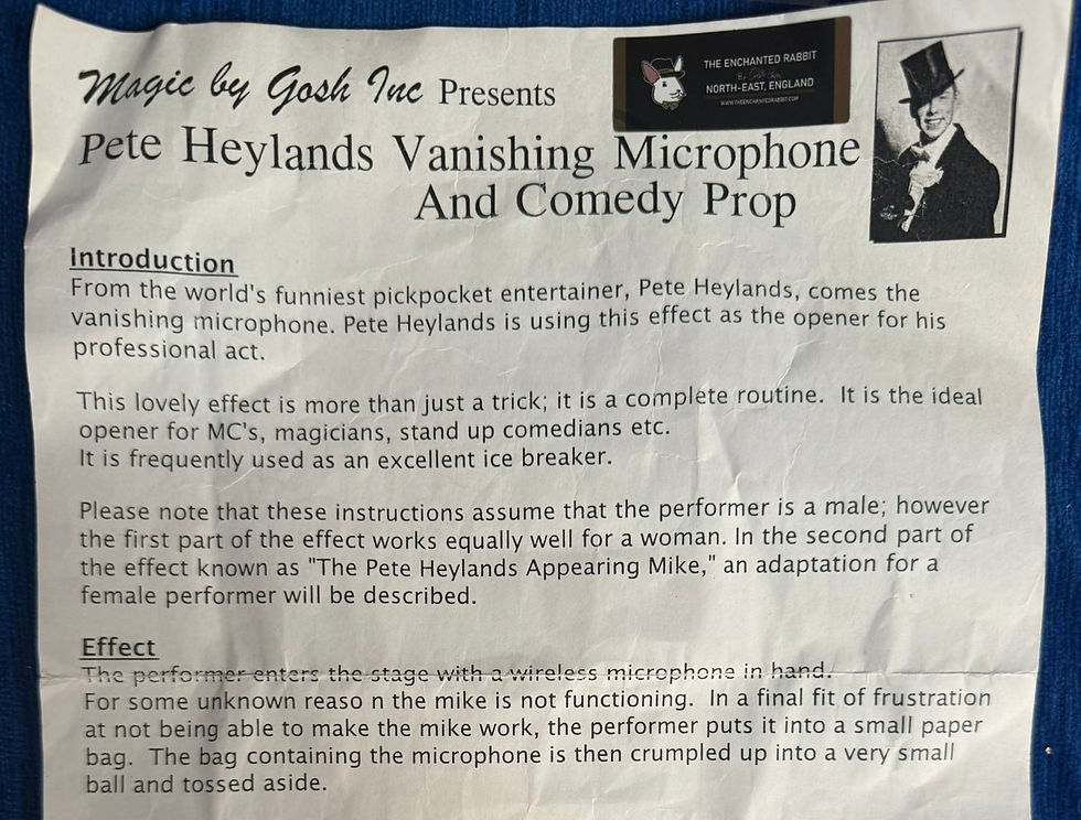 Thumbnail: Pete Heyland’s Vanishing Microphone by Al Goshman (Comedy Sponge Mic)