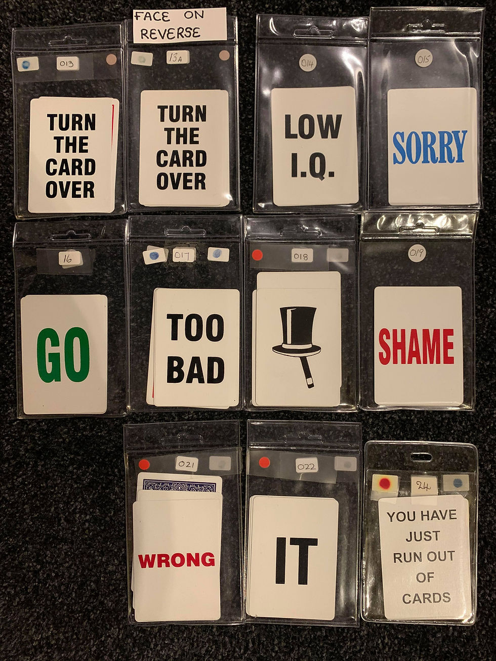 Thumbnail: Specially Printed Gaff & Gag Cards (Single Colour Prints)