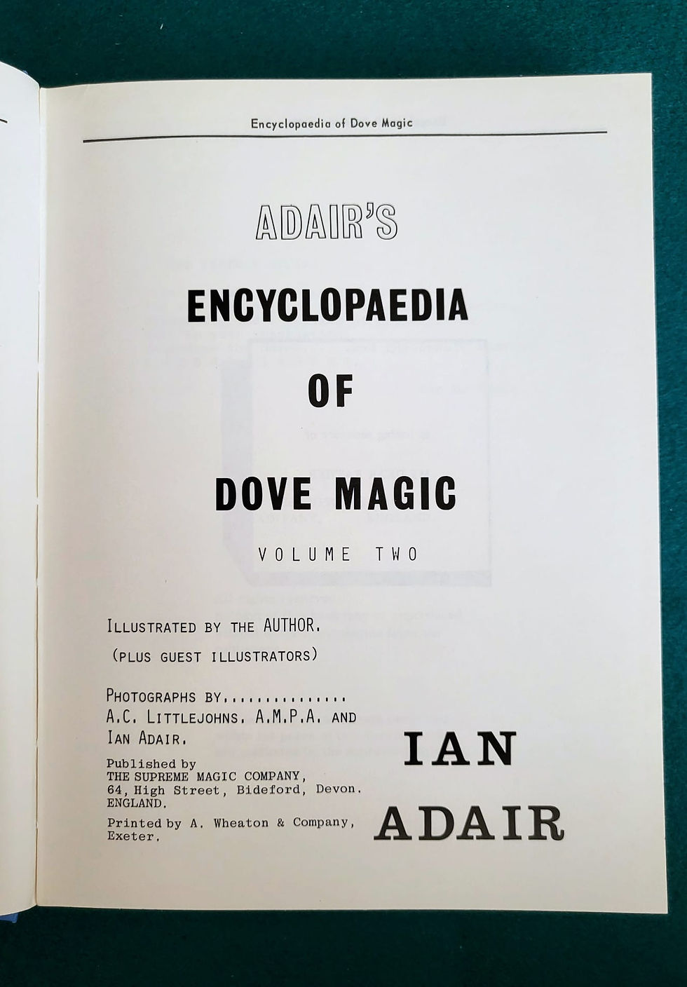 Thumbnail: Encyclopaedia of Dove Magic by Ian Adair - Volume 2