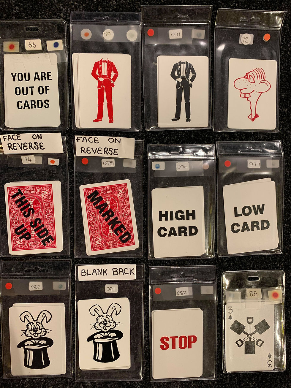 Thumbnail: Specially Printed Gaff & Gag Cards (Single Colour Prints)