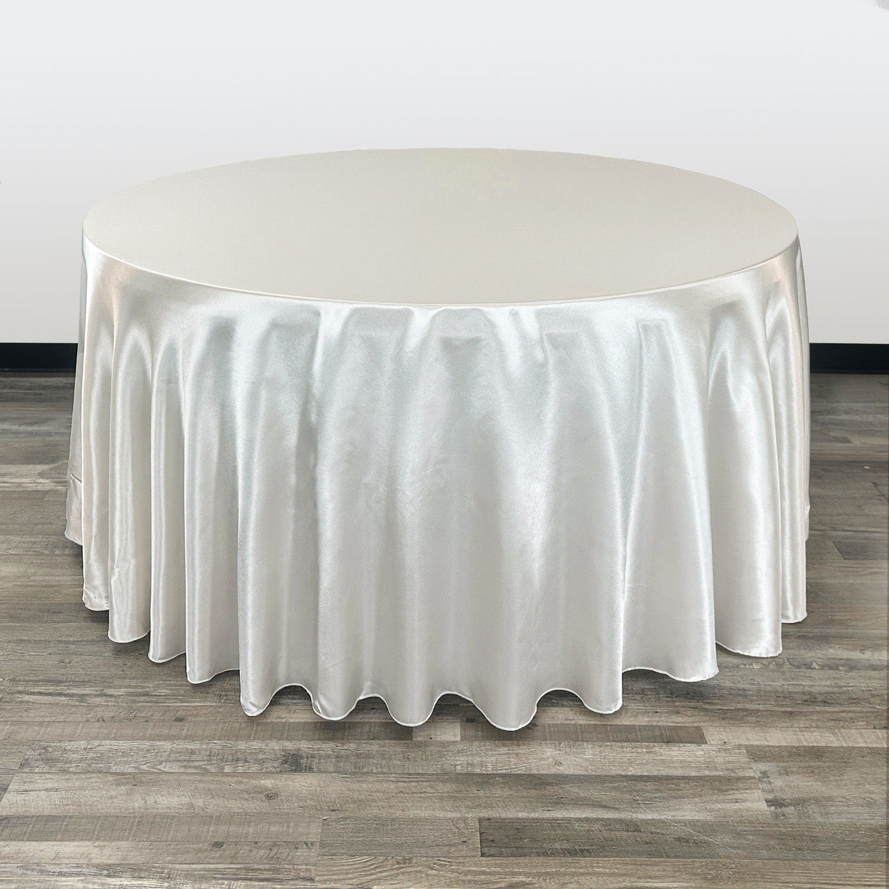 Round Satin Tablecloth - Ivory