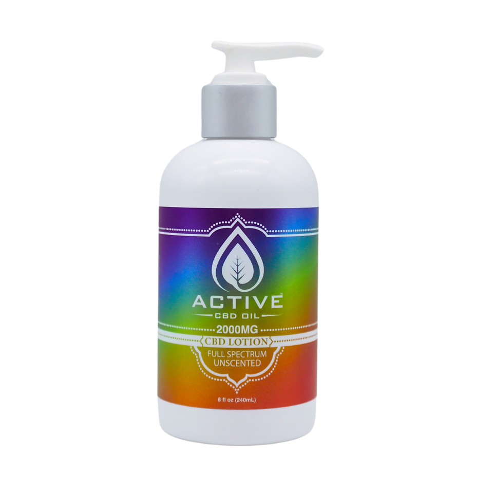 CBD lotion with rainbow label