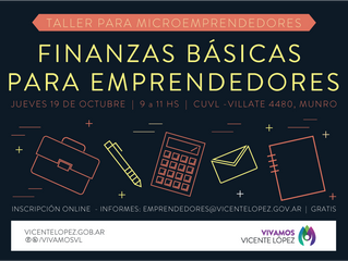 19/10 | Taller #MicroEmprendedores | Finanzas básicas para emprendedores
