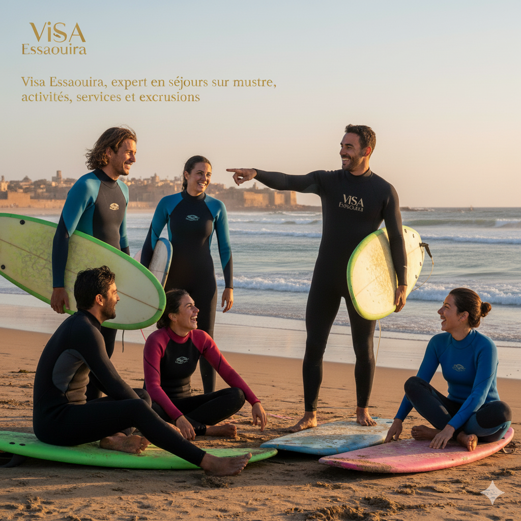 Cours de Surf en Groupe à Essaouira (2H)