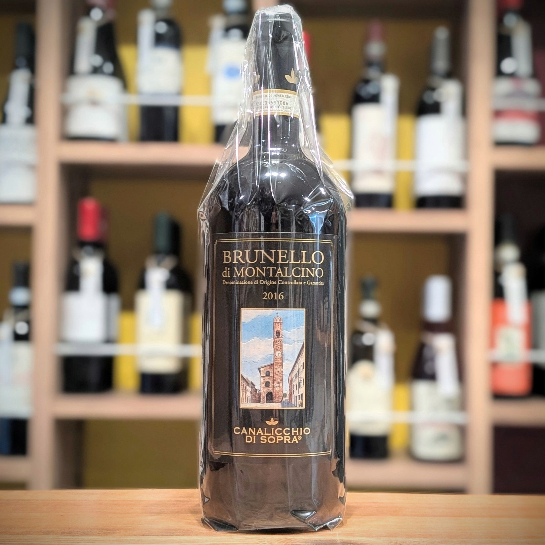 歴史的ヴィンテージ2016年。各誌で高評価を獲得し、長期熟成の骨格を備えたカナリッキオ ディ ソープラのブルネッロ ディ モンタルチーノ 1,500ml マグナムサイズのボトル写真。