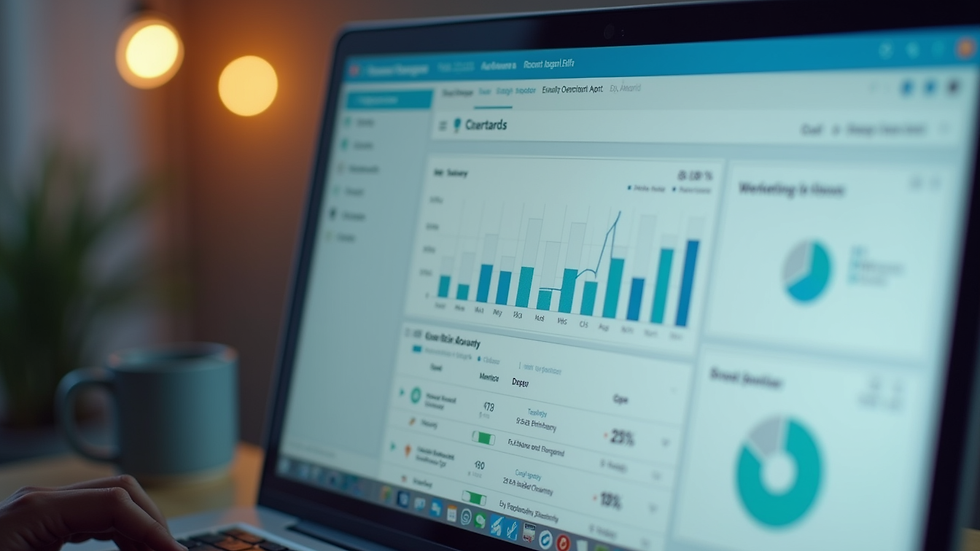 Close-up view of a computer screen showing an automated email marketing dashboard