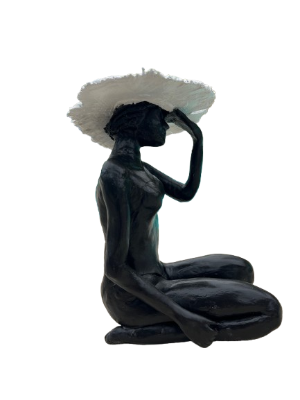 Miniature : CHAPEAU PAILLE  BLANC L en TERRE CUITE